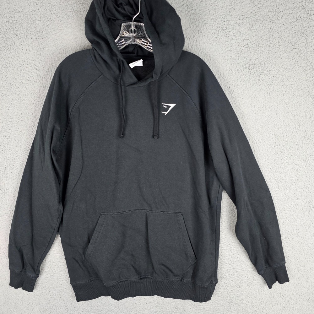 Gymshark Crest Hoodie Mens Large Fleece Lined‎ Athleisure Long Sleeve Drawstring